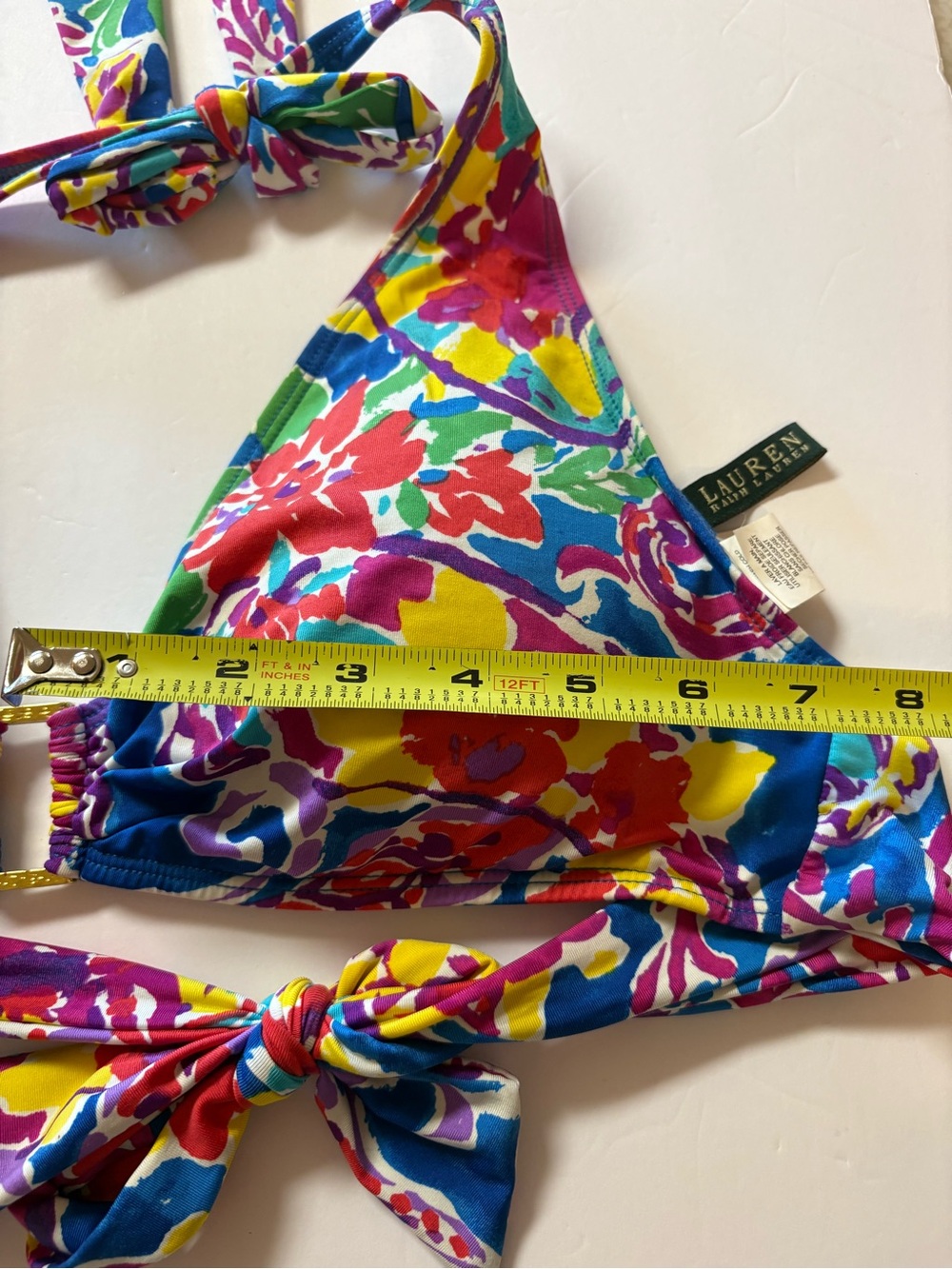 Ralph Lauren Multicolor Floral paisley Halter Bikini Top 14 - Picture 8 of 8